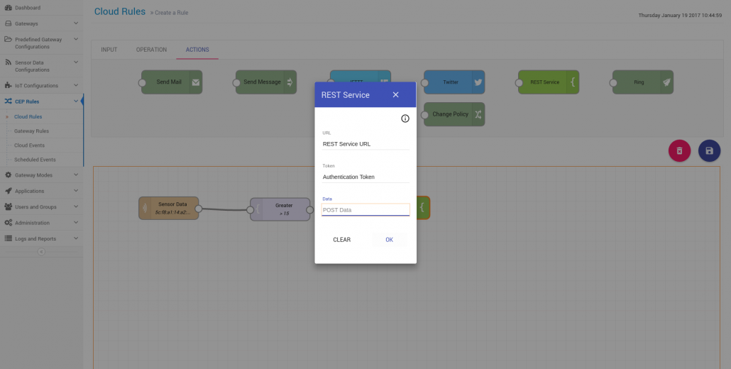 Setting REST Service Action